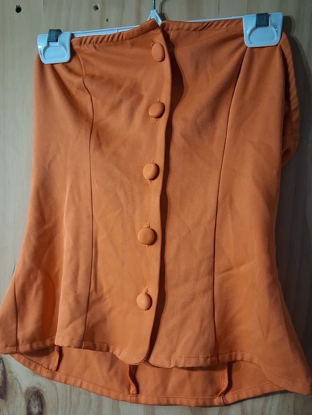 SHEIN Orange Button-Front Strapless Corset Jacket